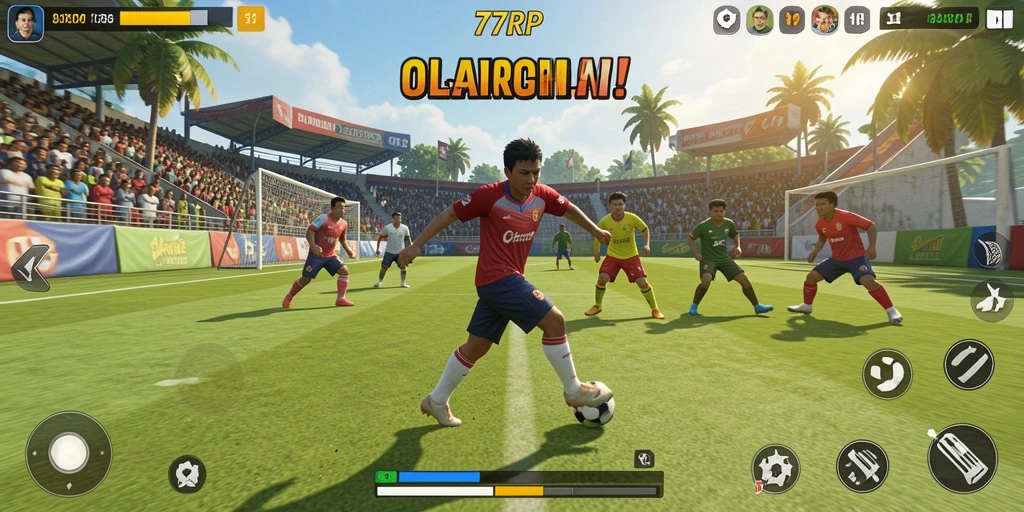 Screenshot utama dari gameplay <strong>77RP</strong> yang menampilkan aksi seru dalam olahraga.