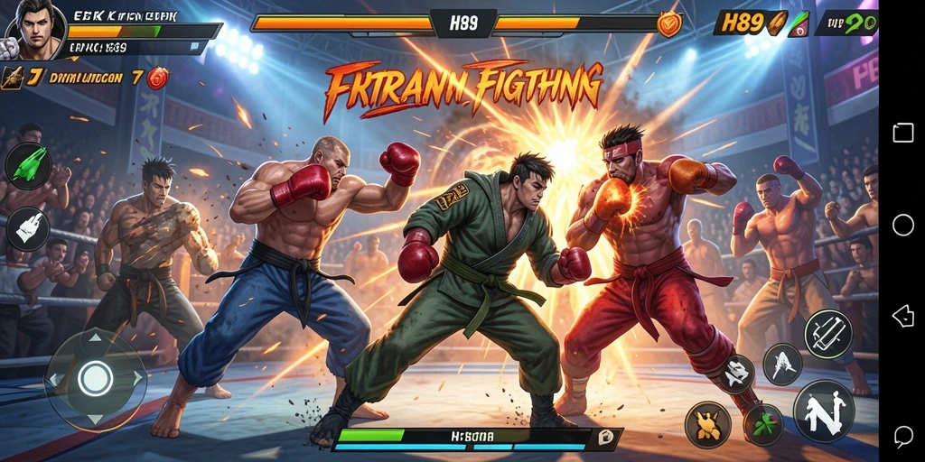 Tampilan gameplay H89 yang seru dan mendebarkan dalam pertarungan Fighting.