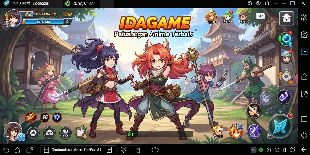 Tampilan gameplay <strong>IDAGAME</strong> dengan karakter anime yang menarik dan latar yang memukau.