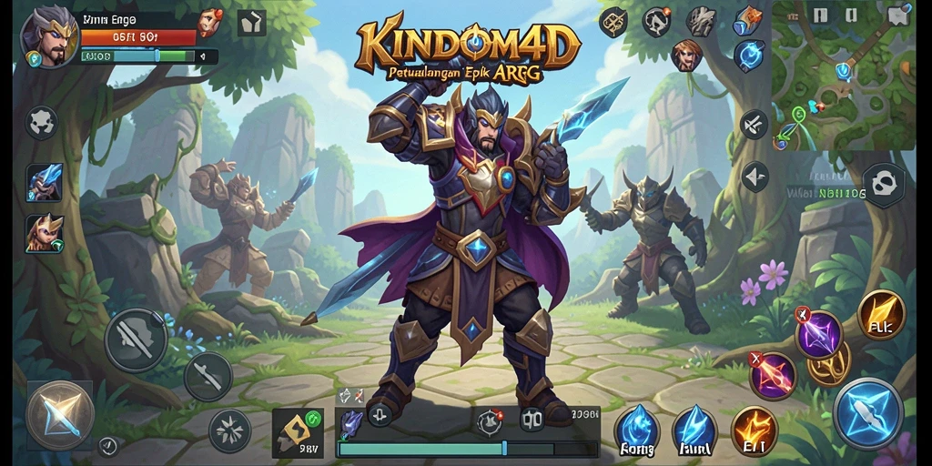 Tangkapan layar menunjukkan gameplay seru dan grafis menakjubkan dalam KINDOM4D.