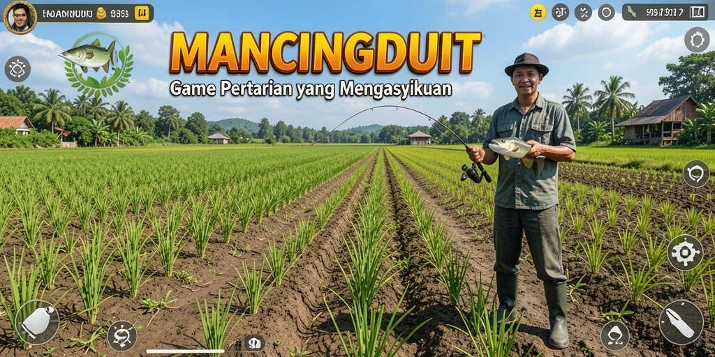 Tampilan gameplay menarik di <strong>MANCINGDUIT</strong> dengan grafis pertanian yang indah.