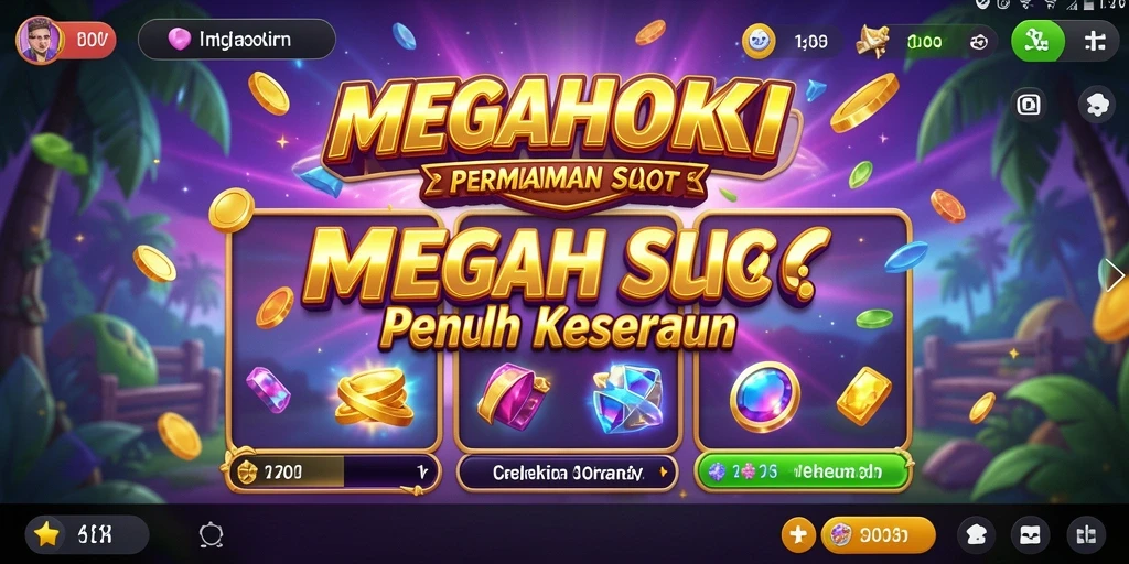 Tampilan gameplay MEGAHOKI yang menarik dan penuh warna.