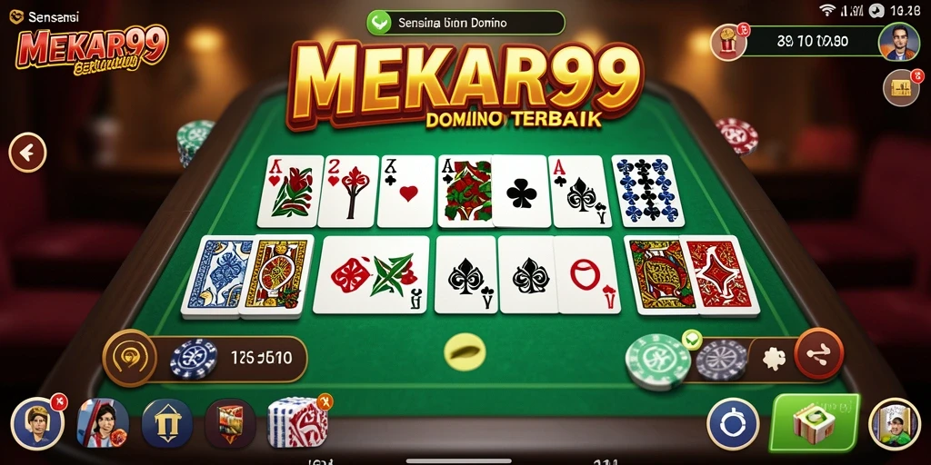 Tampilan gameplay seru di MEKAR99 yang menampilkan Domino.