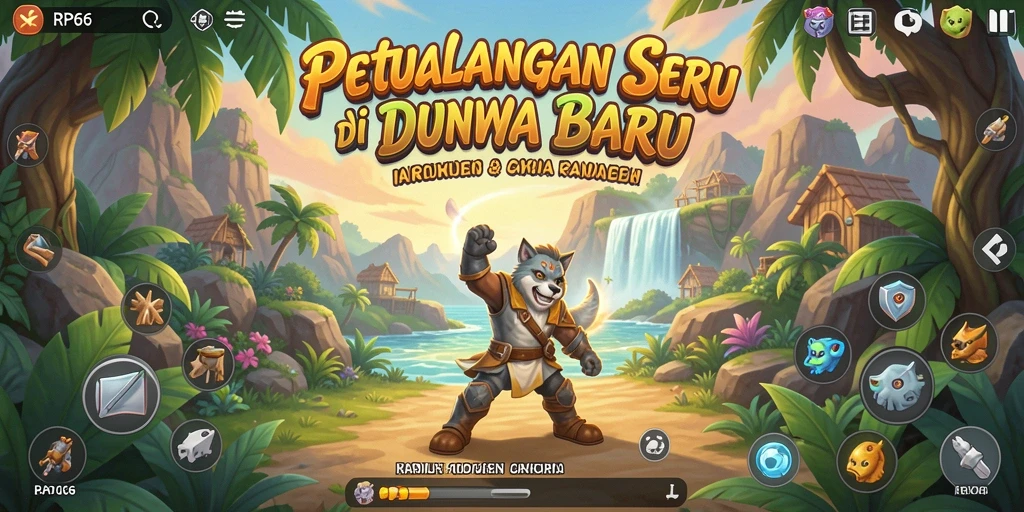 Tangkapan layar utama RP66 menampilkan aksi petualangan yang seru dan grafis menawan.