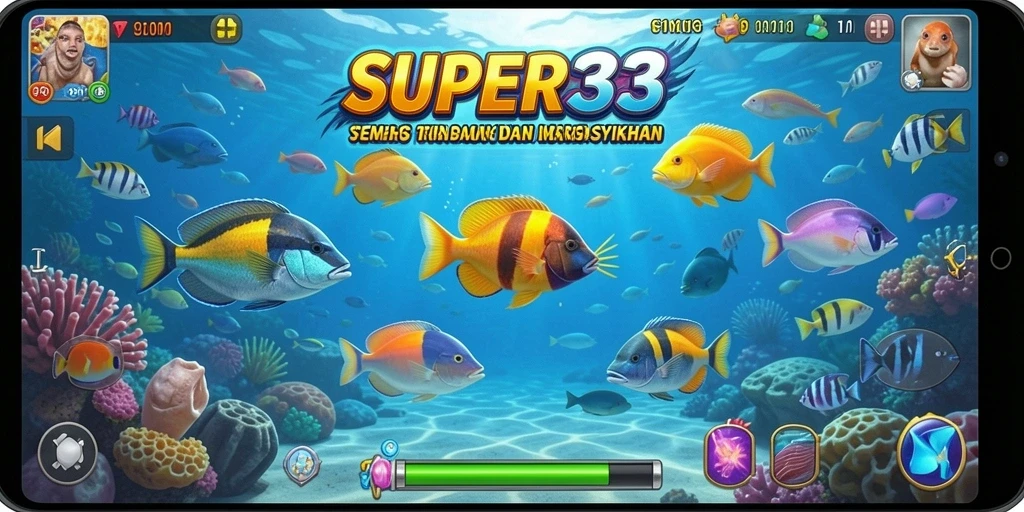 Tampilan gameplay SUPER33 menampilkan aksi menembak ikan yang seru dan menarik.