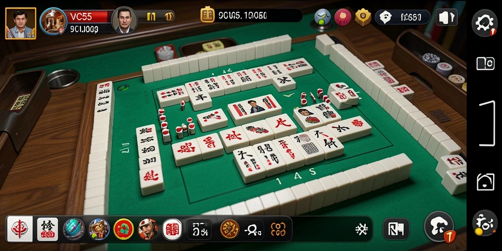 Screenshot gameplay VC55 menampilkan serunya bermain Mahjong.